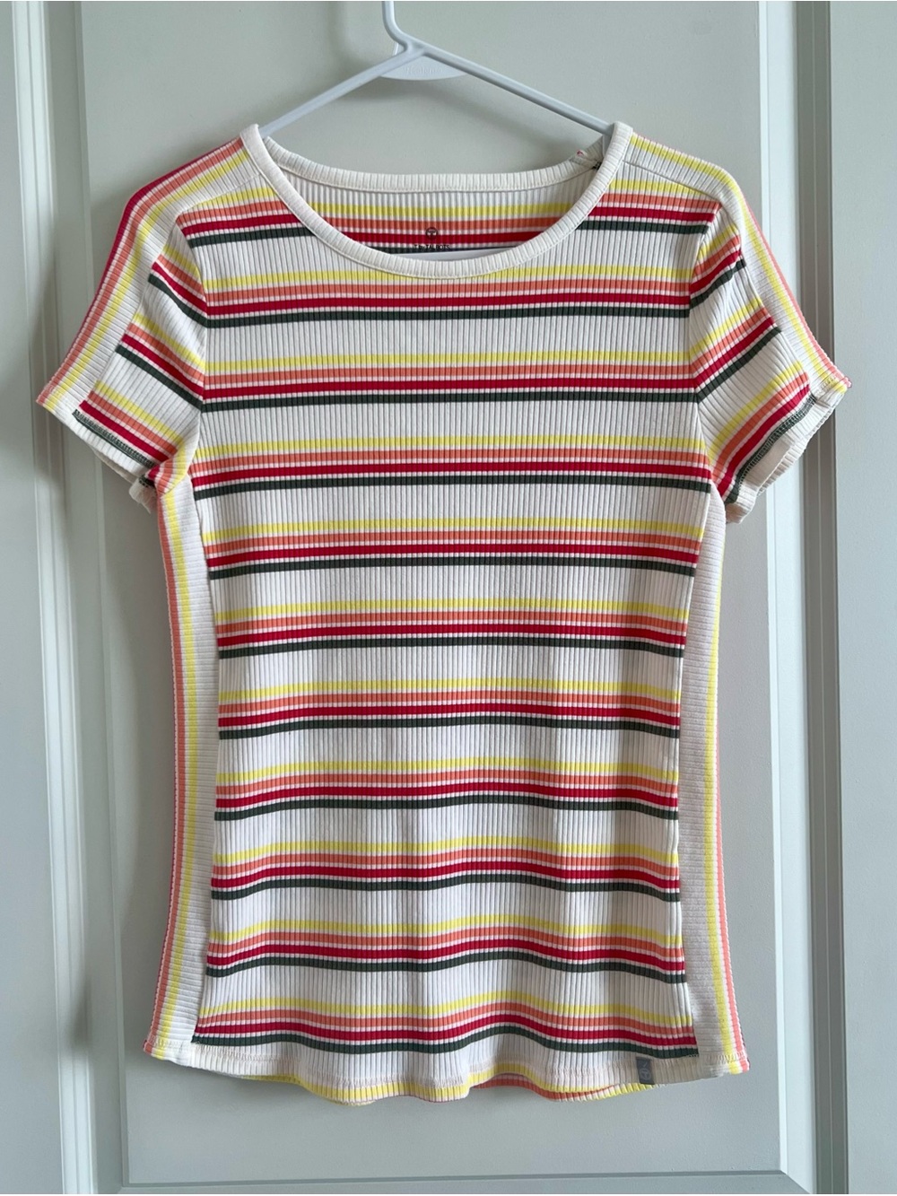 Striped Short-Sleeve Ribbed Tee